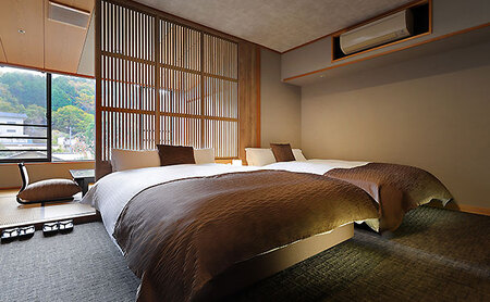 【〇久旅館】土曜日・休前日２名（１泊２食付）宿泊券 12畳和室 25-004 静岡県 伊豆市 修善寺 温泉 クーポン 旅館