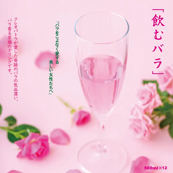 飲むバラ ドリンク「セイントローズ」500ml×12本 美容 E870-001