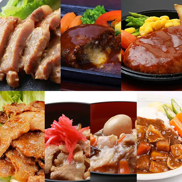 惣菜♪ おかず7種セット 金の桜黒豚｜惣菜 ハンバーグ【00-057-16】