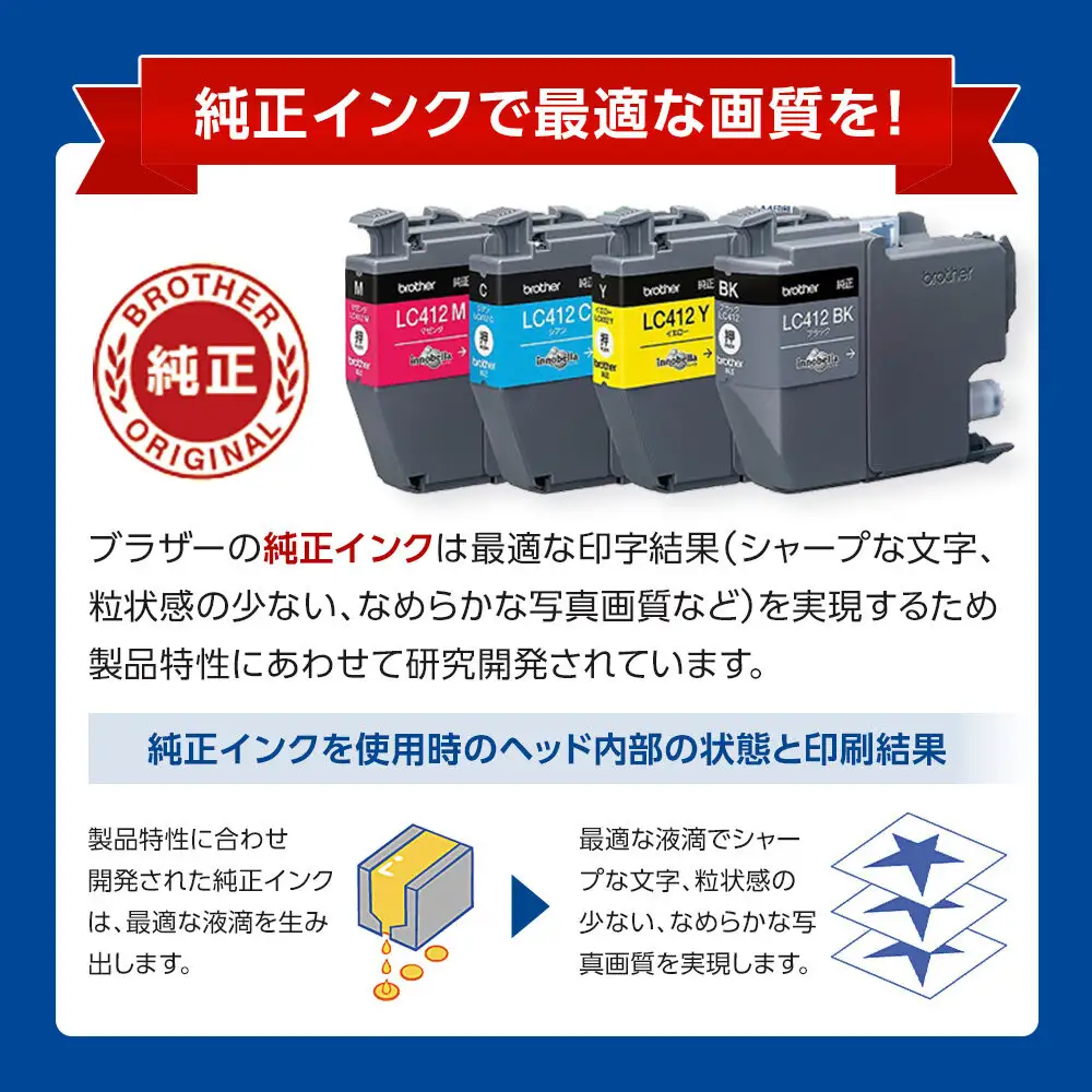 【ブラザー　純正インクカートリッジ】LC412-4PK