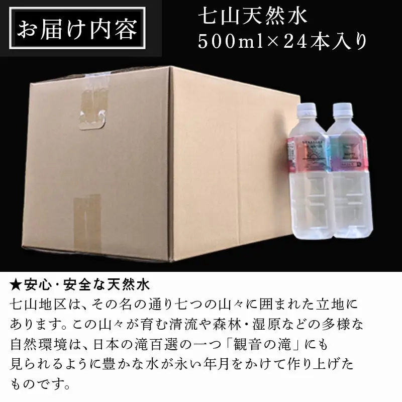 七山天然水 500ml (1箱 24本入)きこり七山withゆみさんちのすっきりビビットウォーター