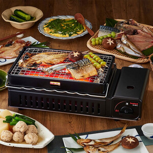 カセットガス　炉ばた焼器　炙りやII　CB-ABR-2　【11100-0281】1台2役 網焼き 串焼き 強火 弱火 火力調節可能 焼き鳥 海鮮 魚介 餅 焼き肉 焼肉 肉 牛肉 豚肉 鶏肉 肉 お肉 ソーセージ BBQ キャンプ アウトドア 人気