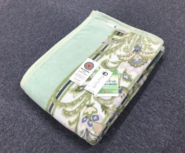泉大津市産 丸洗いOK マイヤー綿毛布 (ニューマイヤー毛布) シングル (グリーン)1枚 81715 GR [3625]