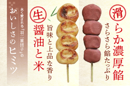 羽二重団子（急速冷凍品）焼き+餡団子 計6本【023-001】 お菓子 和菓子 スイーツ 団子 冷凍 ギフト プレゼント