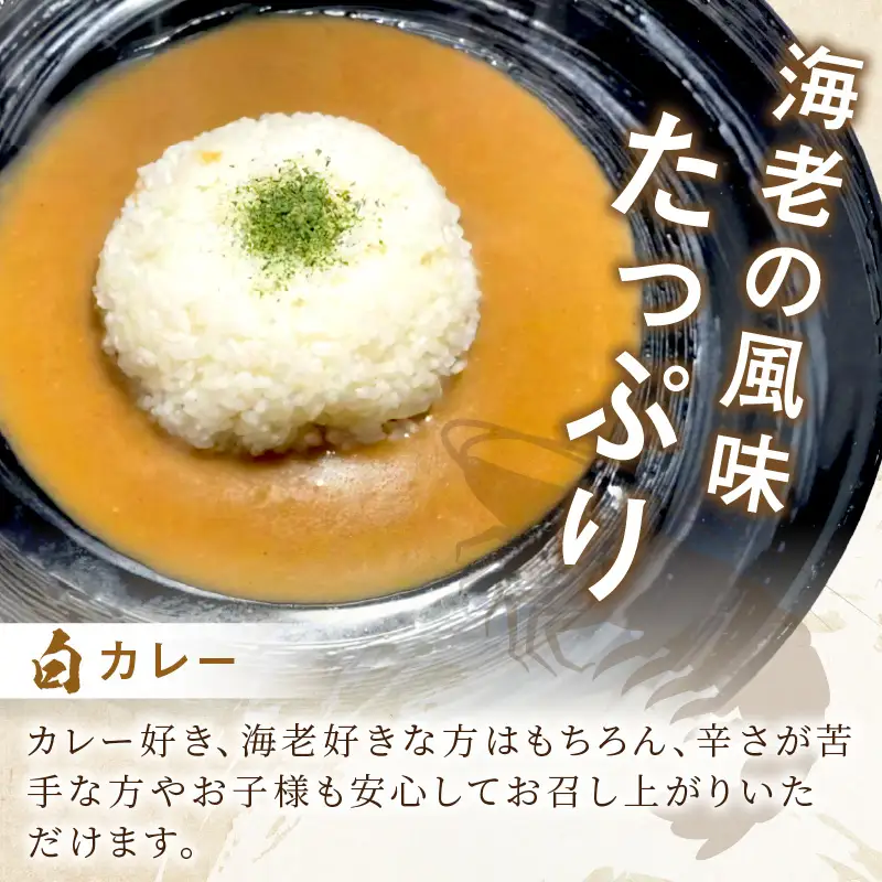 濃厚海老出汁 海老元カレー【白・黒・赤】（甘口・中辛・辛口）3個セット（レトルト 常温 簡単調理 レトルト食品 レトルトカレー かれー カレーセット セット カレー 人気カレー 詰め合わせ 加工食品 お手軽 おすすめ 人気 泉南市 海老だし 濃厚海老だし）【078E-011】