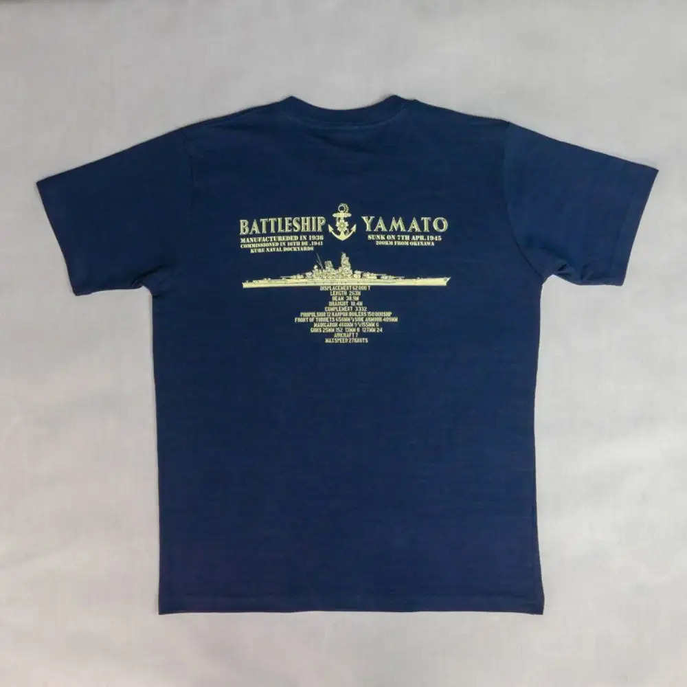 戦艦大和Tシャツ(金蒔絵シール付き)  LLサイズ ラブ天竺素材 携帯電話・ガラス・金属製品・漆器・陶器・パソコン・スポーツ用品等の装飾に 広島県 呉市 ku091-016-ll-r