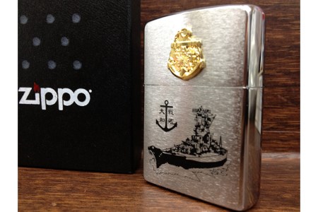 ZIPPOライター[戦艦大和Type3（金イカリ）] ジッポライター 専用BOX入り エッチング加工 大日本帝国海軍 ヤマト 広島県 呉市 ku091-042-r