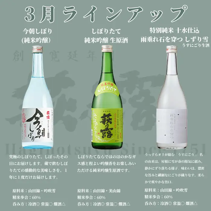 【I-319】福井弥平商店 萩乃露 満喫コースA　720ml 24本（頒布会4回）［高島屋選定品］