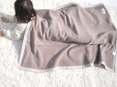名入れ可 綿100% ベビー毛布(ブラウン／ストライプ) 85×115cm 毛布の町(泉大津市産) N-MM400 [3355] | ベビーブランケット ベビーブランケット