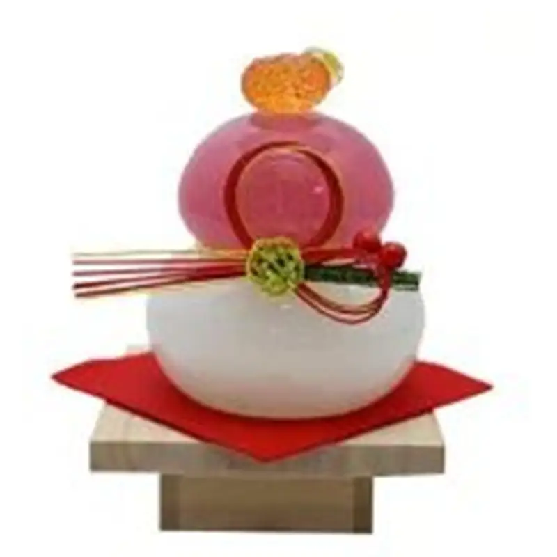 ころんっとかわいい紅白鏡餅（小）KM-N4【粋工房 】_HA1186