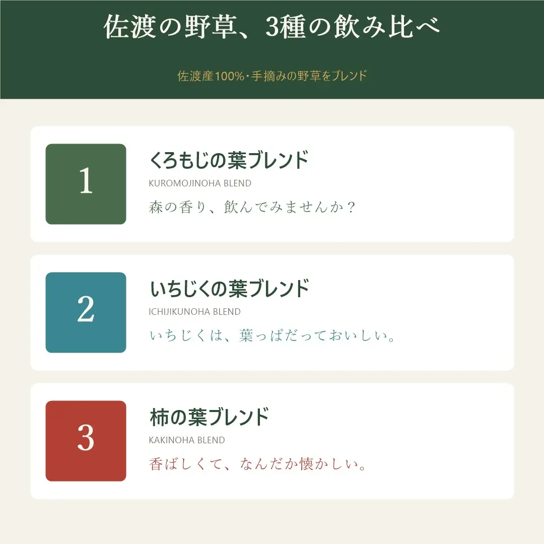 さどのめぐみっ茶ティーバッグ3種詰め合わせ