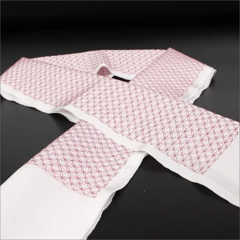 和装小物　七宝刺繍半衿【薄小豆】