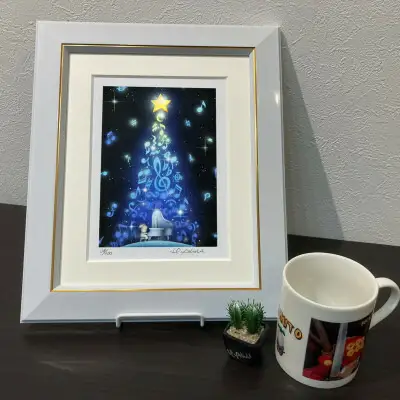 版画 インチ版画「クリスマスミュージックツリー」 版画 箱入り かわいい 有限会社SOCKS 版画 絵画 ギフト プレゼント 版画 贈答品 お礼の品 版画 F-62