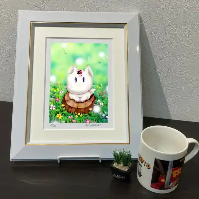 版画 インチ版画「わたぼうし」 版画 箱入り かわいい 有限会社SOCKS 版画 絵画 ギフト プレゼント 版画 贈答品 お礼の品 版画 F-63