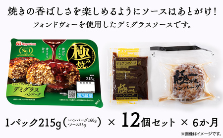 極み焼きハンバーグ（デミグラスソース）セット定期便6か月 定期便 