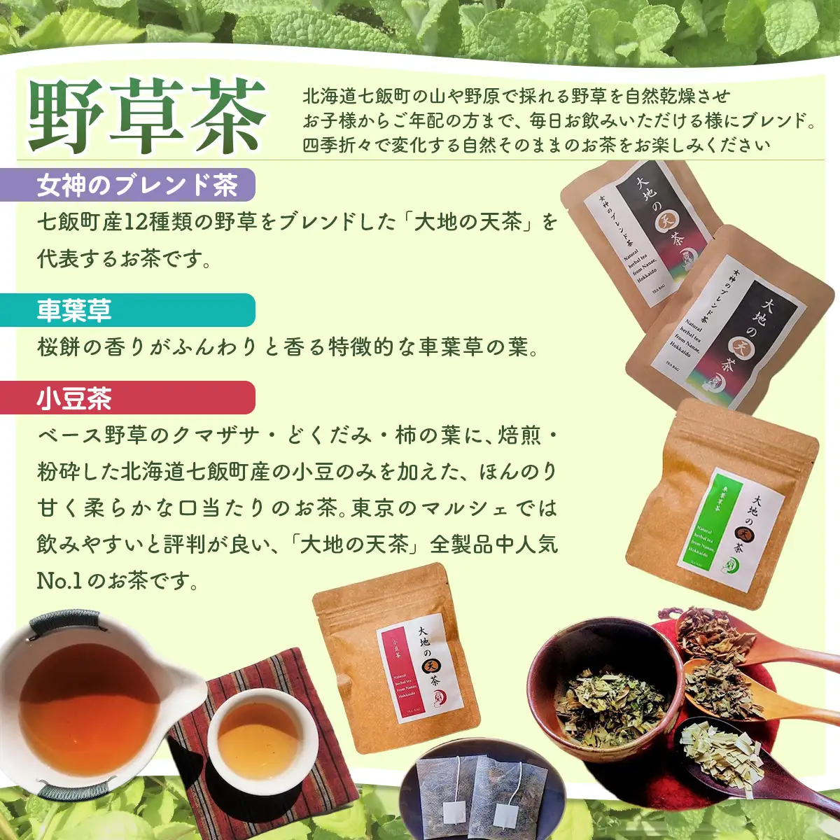 こだわりハーブティー 野草茶と野草袋 お試しセット NAAC001