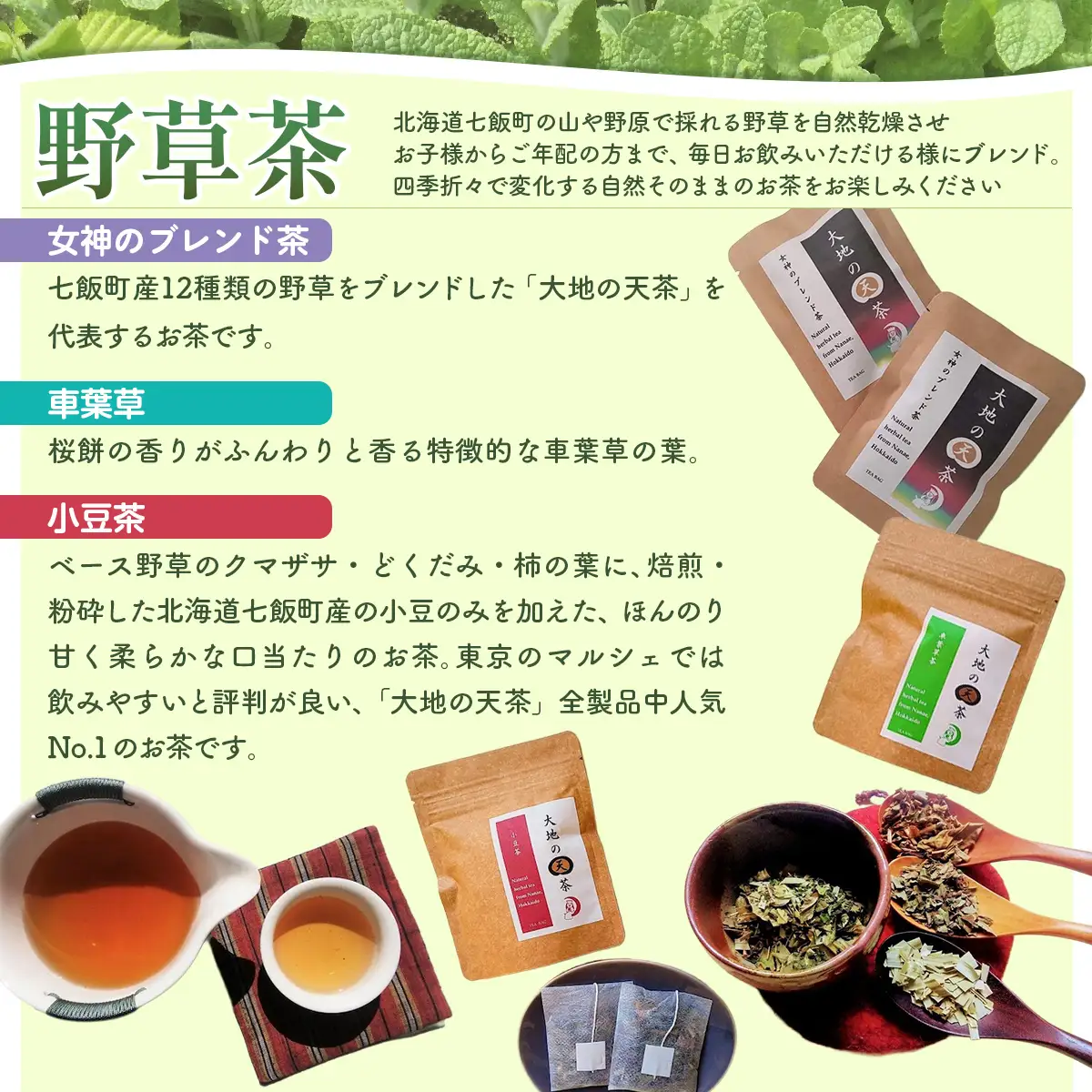 こだわりハーブティー 野草茶と野草袋 人気商品詰め合わせセット NAAC002