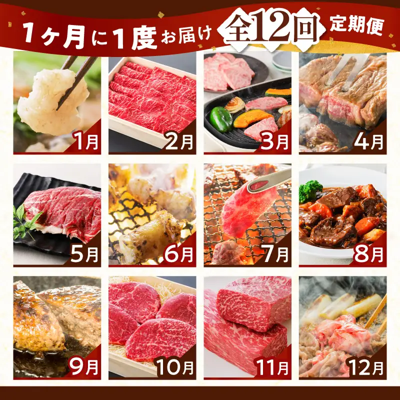 【全12回】鹿児島黒毛和牛定期便 K130-T01 肉 牛肉 冷凍