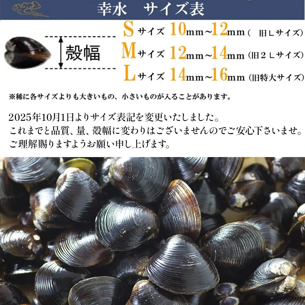 宍道湖産 冷凍しじみ Lサイズ 2kg 殻幅14～16mm しじみ