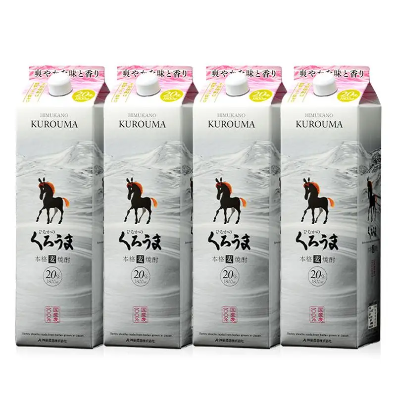 大容量 くろうまパック 1800ml×4本 神楽酒造 本格麦焼酎＜26-24a＞