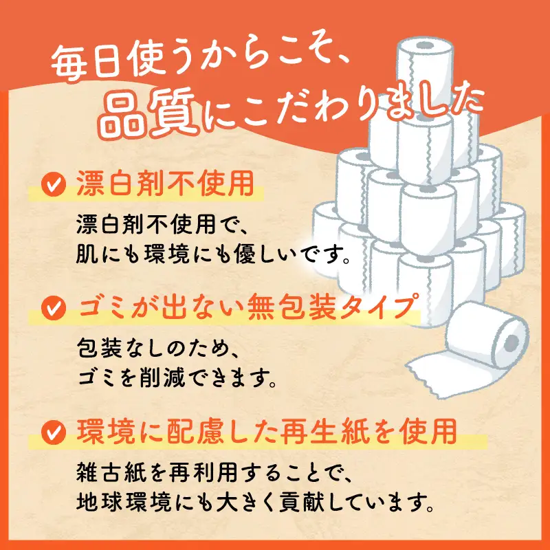 トイレットペーパー定期便「包装なしA3」【障がい者支援の返礼品】 雑貨 日用品 生活支援 サポート 