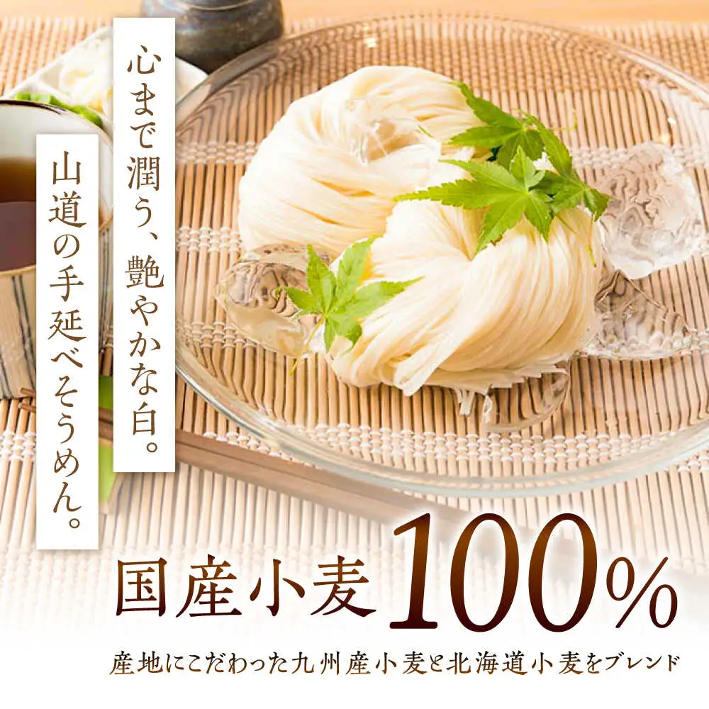 島原手延そうめん 山道そうめん 国産小麦 100 / 50g×5束×2袋 / そうめん 島原そうめん 手延べ 麺 素麺 / 南島原市 / そうめんの山道 [SDC003]