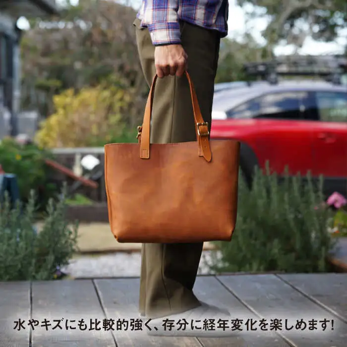 【経年変化を楽しむ本革製品】A4 トートバッグ・キャメル 糸島市 / BLESS [AAA024] 鞄 レザー