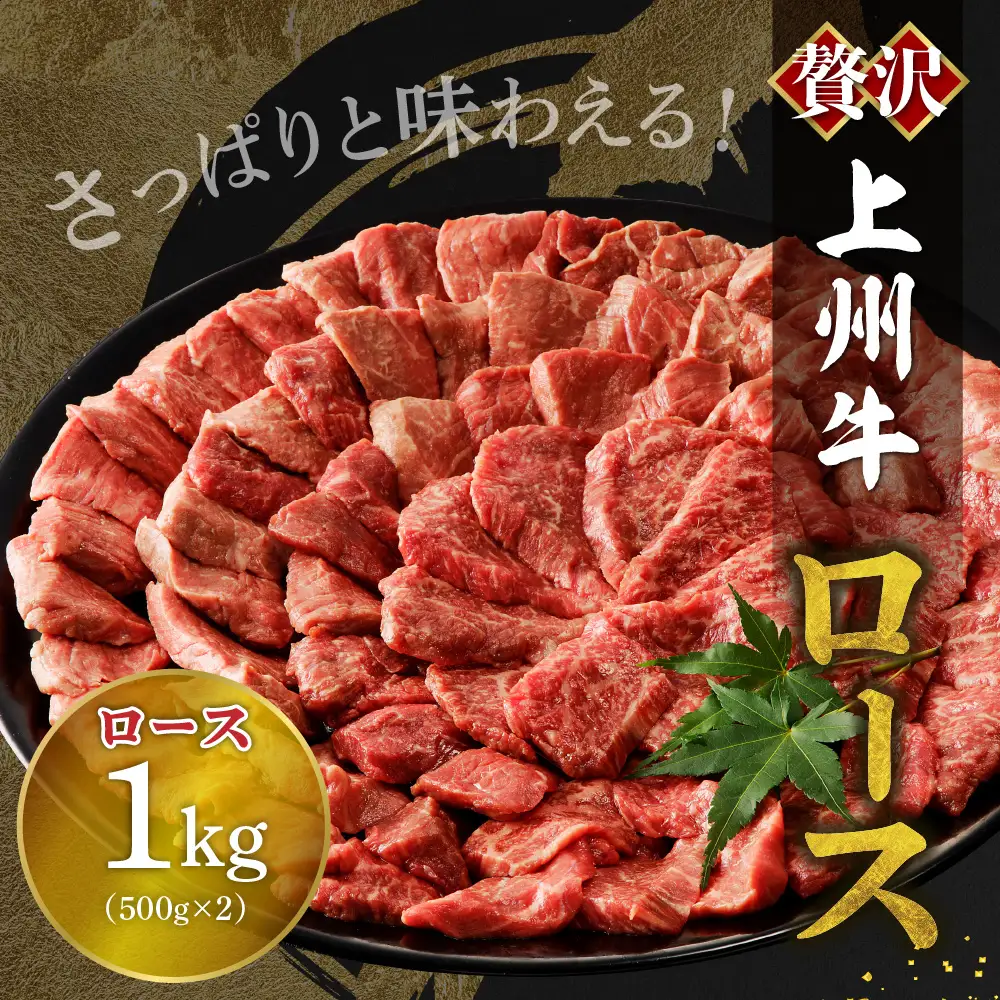 牛肉 ロース 【上州牛】 1.0kg（500g×2パック）  群馬 県 千代田町 ※沖縄・離島配送不可 