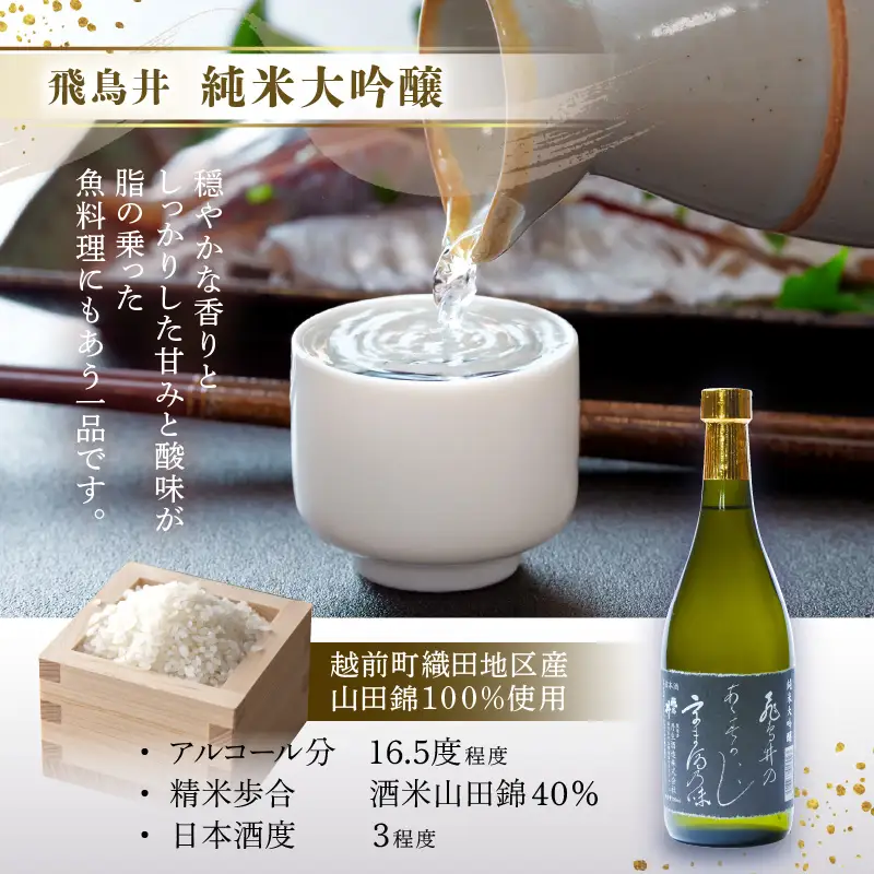 越前の地酒 冬 日本酒飲み比べ 720ml × 2本 江戸時代より創業 飛鳥井(あすかい)【2026年12月～2027年2月順次発送】 [e19-a020]