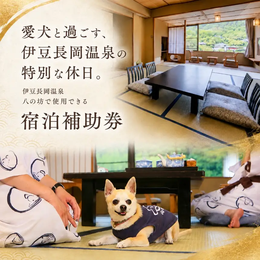 愛犬と寛ぐ大人の隠れ宿　八の坊　全客室対応　宿泊補助券（50,000円分）