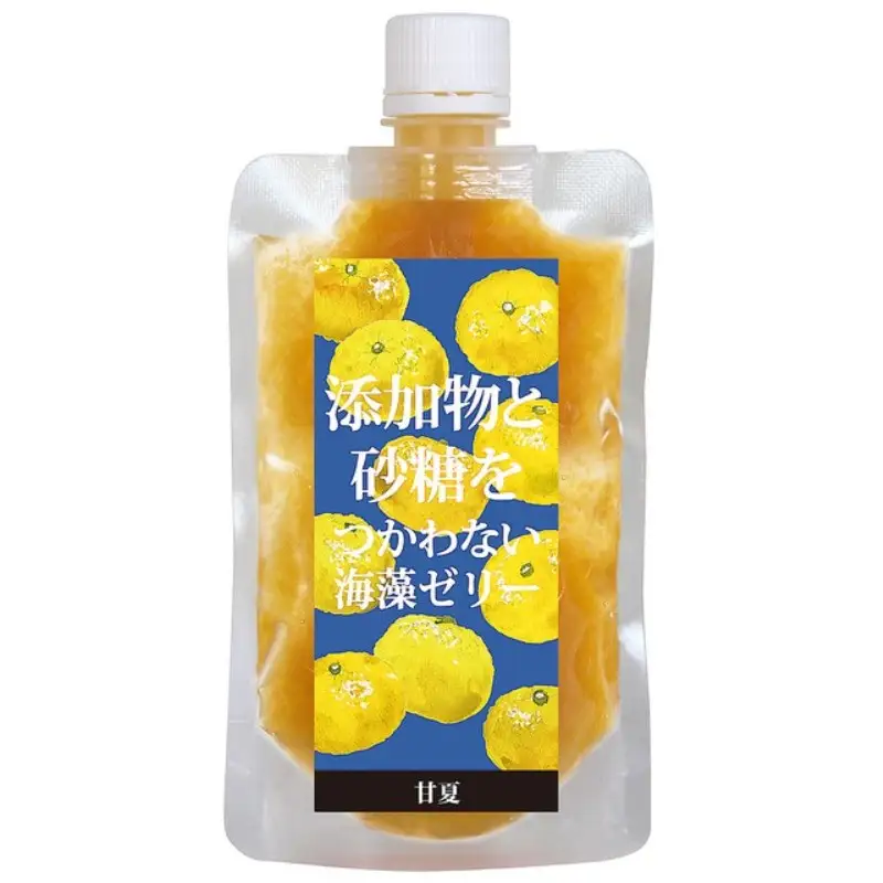 添加物と砂糖をつかわない海藻ゼリー 甘夏 36個 カルシウム ミネラル 食物繊維 寒天 天草 あまなつ 夏みかん 柑橘 ジュレ フルーツ デザート 無添加 常温配送 送料無料 広島県 呉市 ku058-008-r