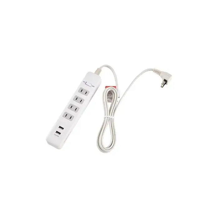 電源タップ　耐雷サージ　USBポート付きタップ　USB×2ポート　4個口2ｍ　WLS-4232BUA(W)