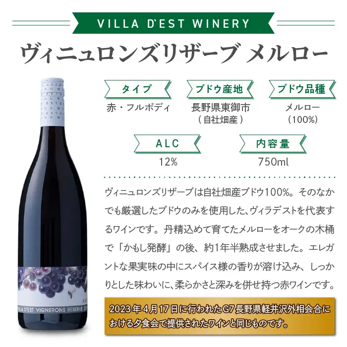 日本ワインコンクール銀賞！ メルロー（赤ワイン） 飲み比べ 3種6本セット（ヴィニュロンズリザーブ メルロー、タザワメルロー、八重原メルロー）｜【ヴィラデスト ワイナリー】※日本ワインコンクール銀賞、GI長野、G7提供ワイン 長野ワイン 日本ワイン 東御ワイン 赤ワイン ワイン