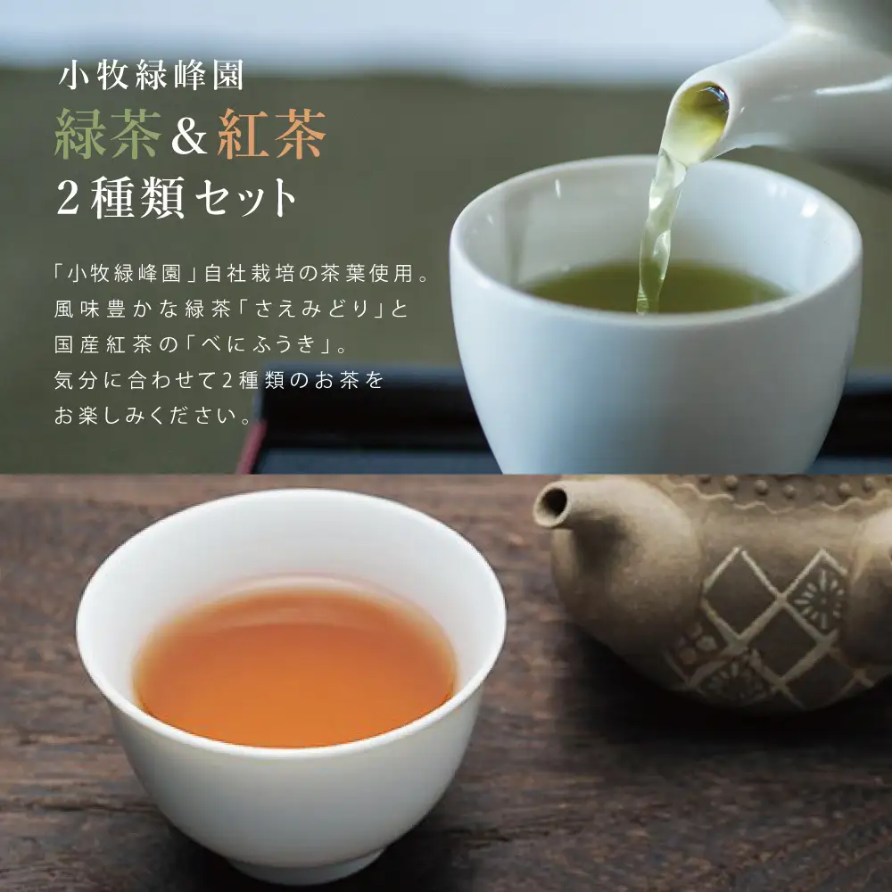 【日本茶AWARD受賞】鹿児島緑茶と紅茶のセット（計250g）  鹿児島県産 かごしま お茶 日本茶 緑茶 紅茶 茶葉 南さつま市 小牧緑峰園