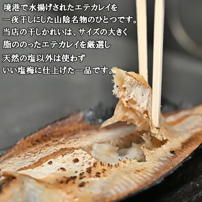 境港産一夜干しかれい（8枚）【一夜干し いちやぼし かれい カレイ エテカレイ 干物 干もの ひもの 乾物 境港 ご当地 ギフト プレゼント ご自宅用 鳥取 日吉津村】