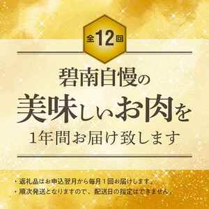 碧南市がチョイスした厳選定期便！ 【全12回】厳選！お肉づくめの定期便(毎月お届け） 　H028-091