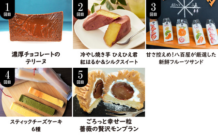 碧南市がチョイスした厳選定期便！ 【全5回】ほっぺたとろける！贅沢スイーツの定期便 H028-094