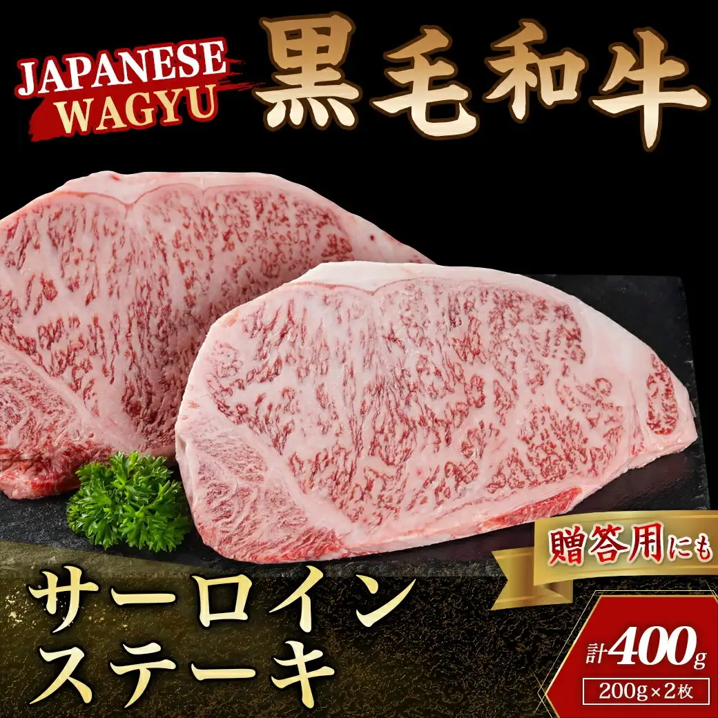 【黒毛和牛】サーロインステーキ400g(200g×2枚)〔18-4211〕_(都城市) 国産 黒毛和牛 和牛 サーロインステーキ 400g 200g×2枚