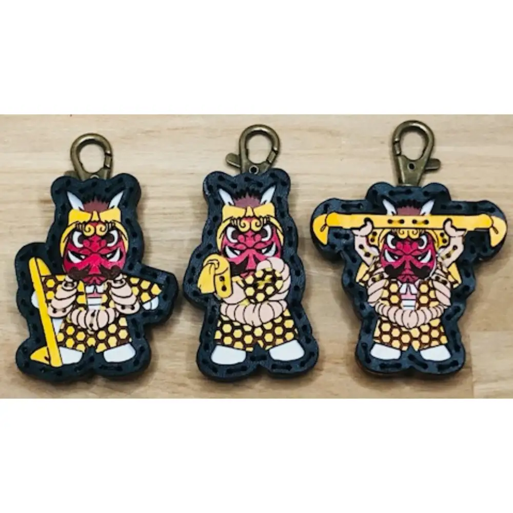 ヤブ3点  レザーキーホルダーセット 一点もの 革 キーリング レディース メンズ 鍵 バッグチャーム ストラップ 革小物 かわいい 動物 キャラクター ギフト プレゼント 送料無料 ku022-009-r
