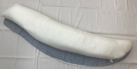 バナナ型 抱き枕 1個 特大160cm 綿100%の専用カバー (ファスナー式) グレー 2枚付 [3573]
