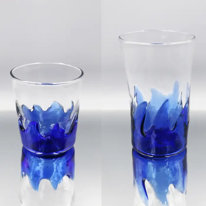【SUKI GLASS STUDIO】 ガラス工芸品『波のグラス』 １個《大サイズ》　[0010-0270]