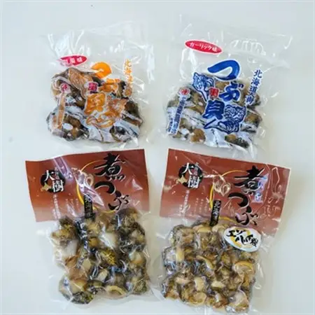 大樹産つぶ詰め合わせセット(ガーリック・燻製・灯台つぶ・エゾバイつぶ)_惣菜・加工品 燻製（スモーク）    魚介・海産物   _【配送不可地域：離島】【1405671】