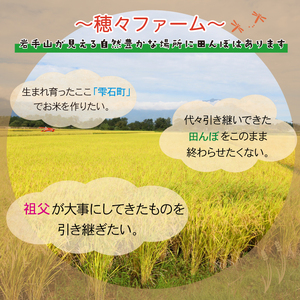 令和7年度産 ひとめぼれ 玄米10kg 3ヶ月定期便 ／ 岩手県産 国産 雫石町 産 農家 直送 産地 直送 米 こめ コメ ごはん ライス らいす ご飯 穂々ファーム