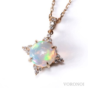 K18YG オパール カボションカット ダイヤモンドネックレス MINAMOセッティング VO0068PK18