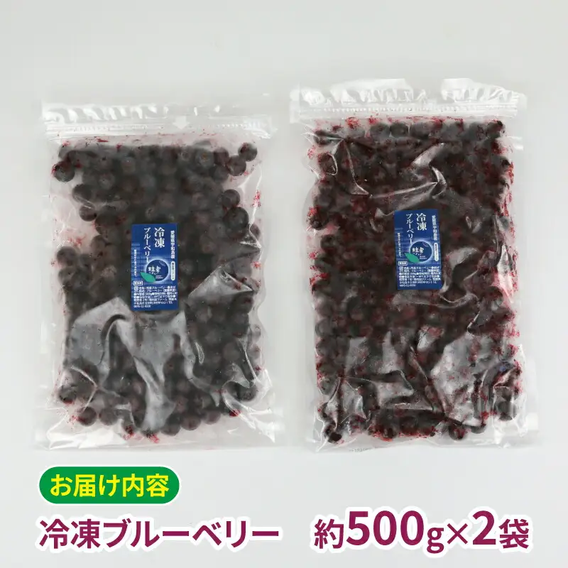 ブルーベリー 1kg(500g×2袋) 粒楽 南四国ファーム 冷凍 フルーツ ベリー 果物 J013-035014