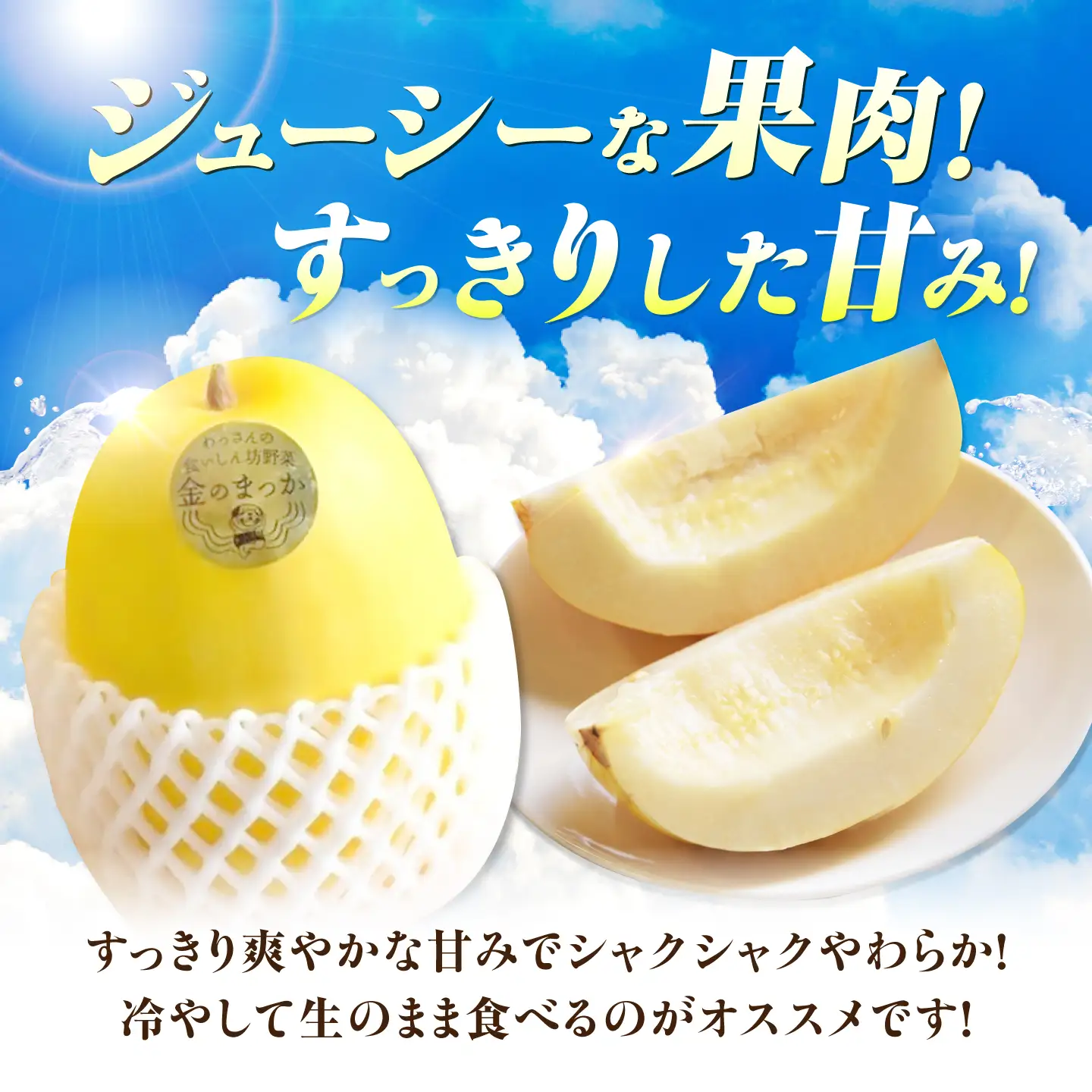 【2027年7月下旬より順次発送】旬の野菜 金のまっか便 （栽培期間中、農薬・化学肥料・動物性堆肥不使用）/ まくわうり セット 詰め合わせ 新鮮 野菜 旬 / 滋賀県 栗東市 / ワダケン リアルソイルハウス [BIBM005]