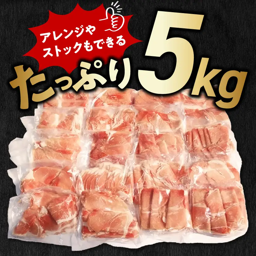 国産豚肉切り落とし5kgラッキーセット〔19-3601〕豚肉 _(都城市) 250g×20袋 5kg 