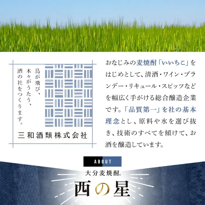 西の星 ビン 20度/25度(合計3.6L・1.8L×2本)酒 お酒 むぎ焼酎 1800ml 麦焼酎 西の星 常温 三和酒類 飲み比べ ギフト 贈り物【104302800】【山添産業】