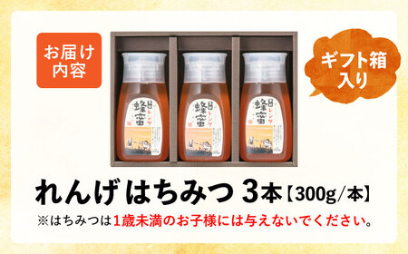 恵那蜂蜜 3本 ギフト箱入りセット (蓮華蜂蜜300g×3本) / 恵那市 / はち工房こうけつ [AUDF014]