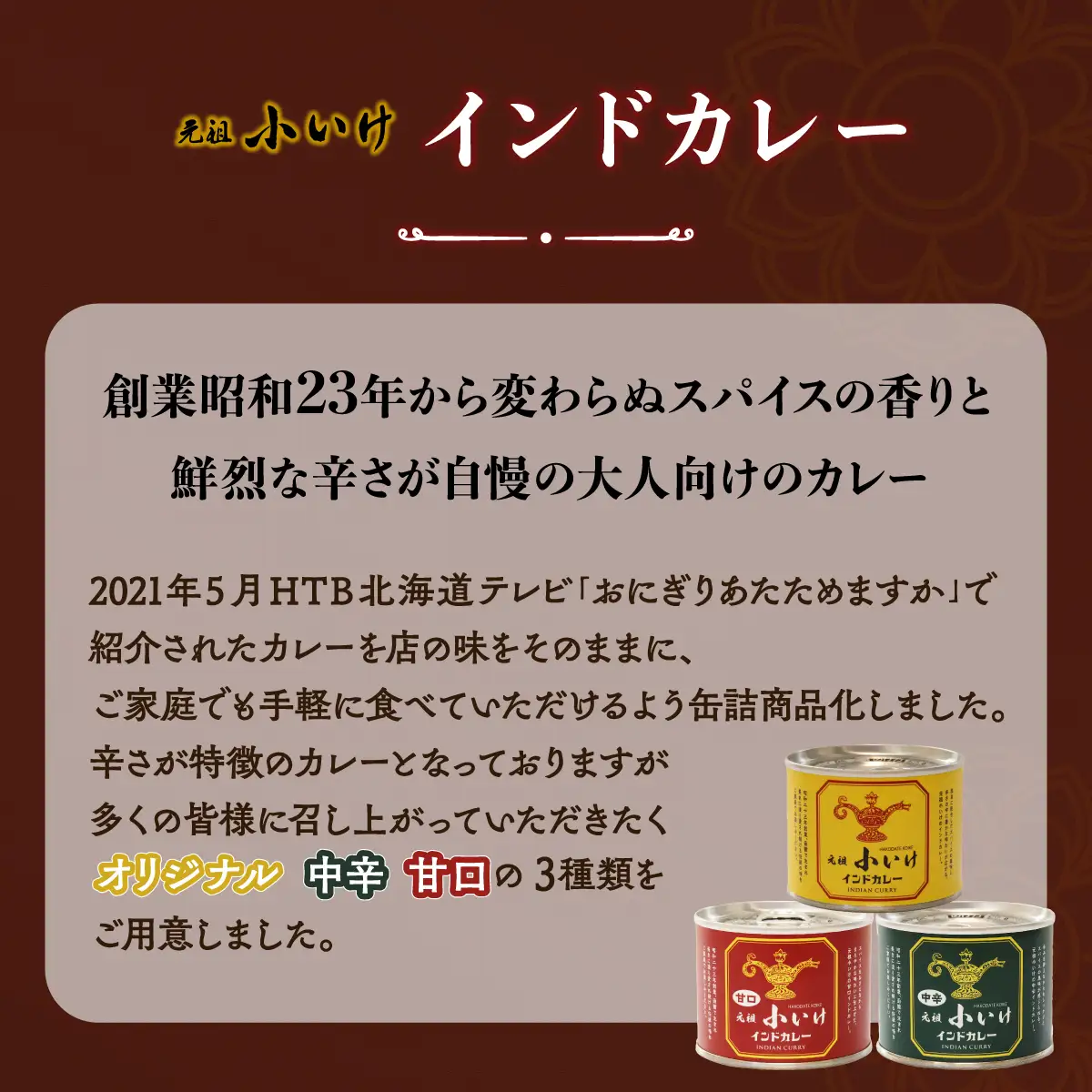 元祖小いけインドカレー バラエティ3缶セット NAAN005